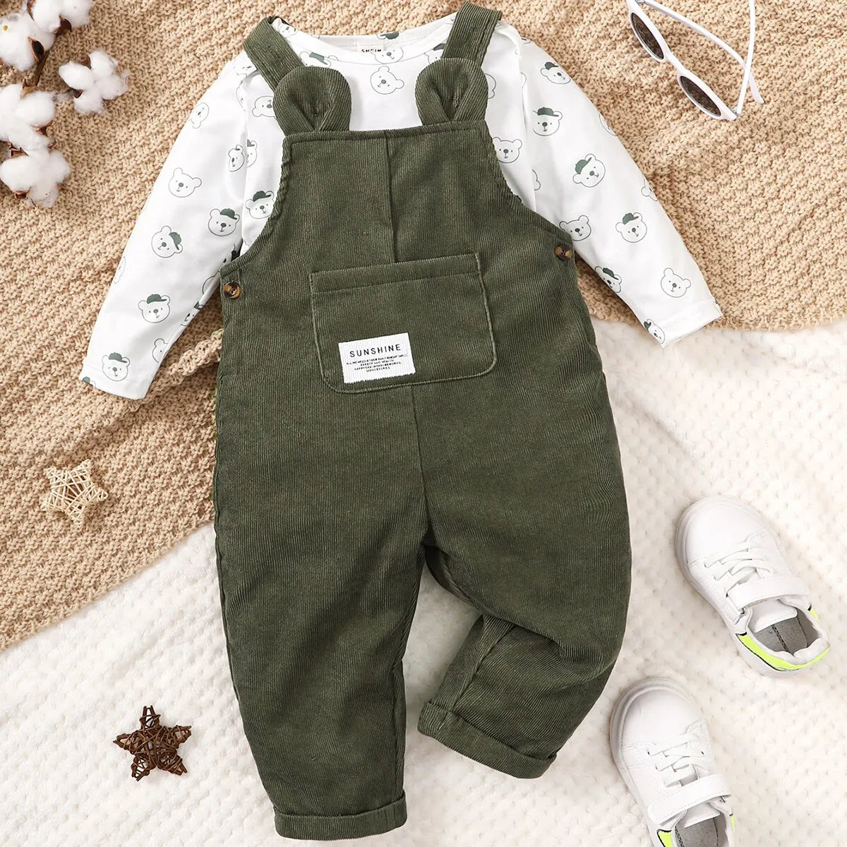 Conjunto Ursinho I Jardineira+Body