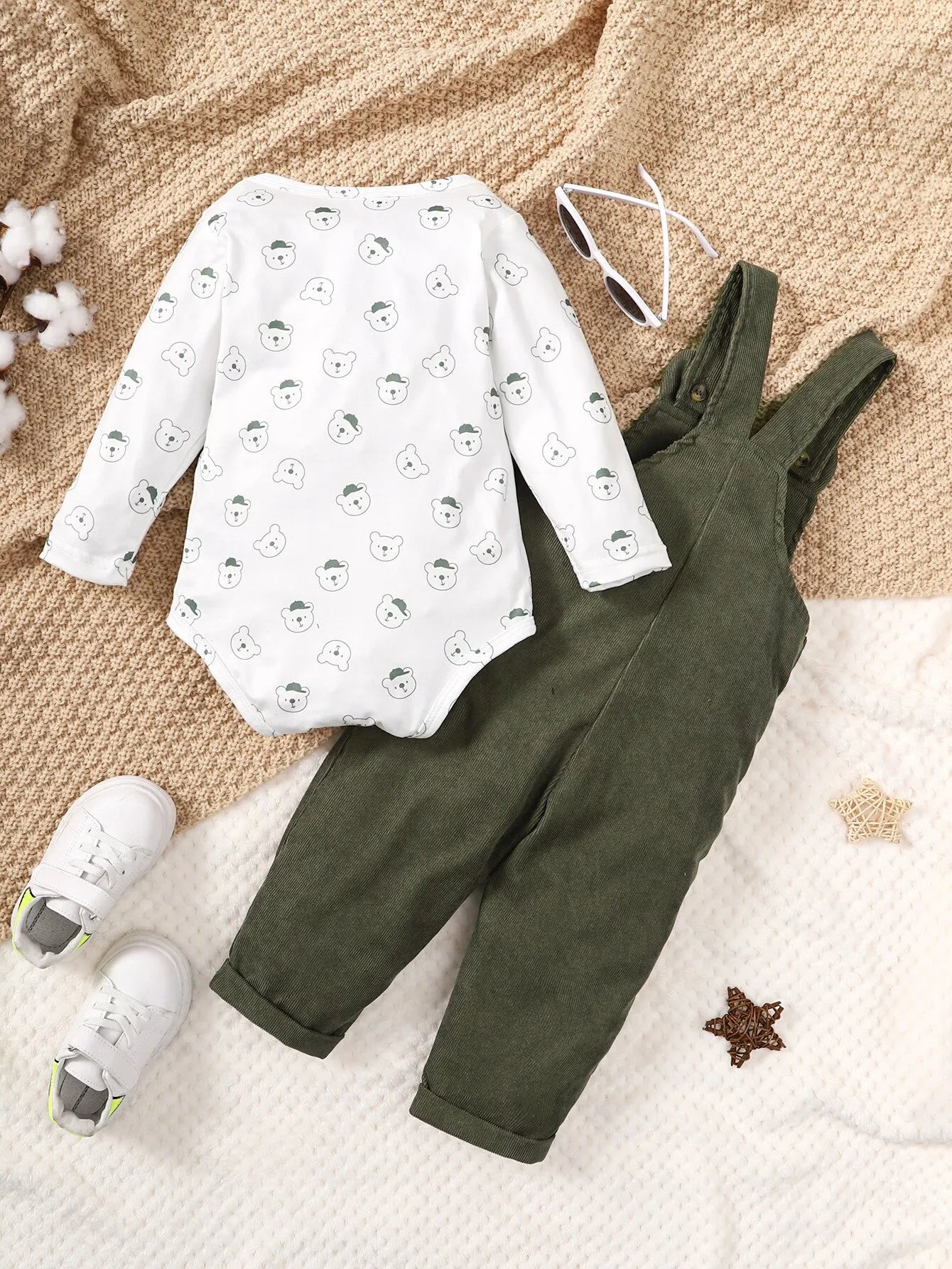 Conjunto Ursinho I Jardineira+Body